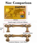 Size comparison of 30 Pack 3 Inch Antique Brass Cabinet Pulls Set For Kitchen Cabinets, Drawers, Dressers And Cupboards with credit card