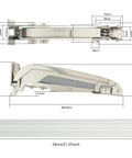 Built Like A Tank Heavy Duty Cabinet Door Lateral Hinge Set With Smooth Glide Motion For Kitchen Cupboards Pantry Drawers. Specifications shown.