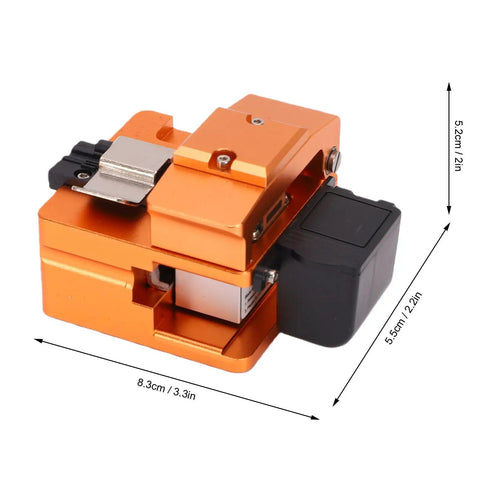 Pro Grade Optical Fiber Cutter Kit 3 In 1 Fixture With Tungsten Blades For Telecom Techs Aluminum body with measurement details