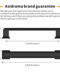 Dimensions of matte black kitchen cabinet pulls set of 10, 5-inch metal handles for cupboards and drawers, rust proof, non-toxic hardware.