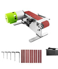 Mini Electric Belt Sander With Seven Speed Settings For Precision Sanding Polishing And Grinding Woodworking Metal Sharpening project tool with ten sandpaper belts.
