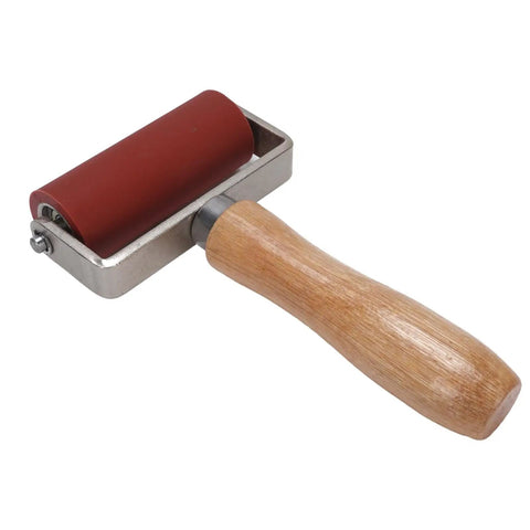 Heavy Duty PVC Welding Seam Roller With Double Bearing Handles, 32mm Or 80mm Silicone Wheel for tarpaulin repair, wood grip.