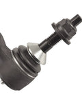 Front Outer Tie Rod Ends Replacement Kit For Ford Five Hundred Flex Freestyle Taurus X And Lincoln MKS MKT 2pc Set With Nuts Easy Install Beefy Heavy Duty Steering Linkage front outer tie rod end close-up with boot and nut