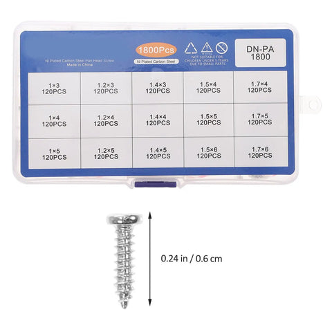 Heavy Duty Self Tapping Screws Kit For Metal And Wood Carbon Steel Construction Built To Last For Home And Office Projects Includes Silver Sheet Metal Screws And Durable Fasteners For Quick Easy Install, 0.24 in screw