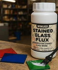 8oz Water Based Solder Flux For Stained Glass Soldering And Electronics Repair Zinc Flux For Glass Craft bottle on workbench