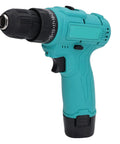 Heavy Duty 12V Cordless Drill Driver Featuring Dual Speed Transmission And Two Hardcore 6000mAh Batteries For Fast Framing, side view showing handle and drill head.