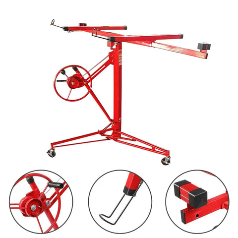 Heavy Duty Steel Drywall Lifter With Adjustable Height And Smooth Ride Casters For No Sweat Solo Ceiling Mounting