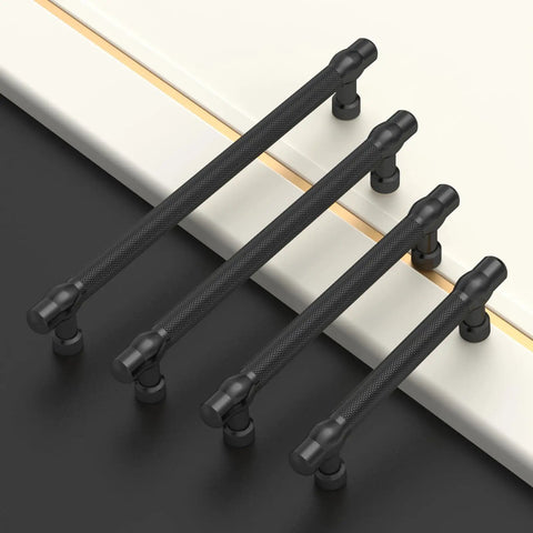 10 Pack 3.75 Inch Matte Black Cabinet Pulls for Kitchen Cupboards and Drawers, Heavy Duty Metal Cabinet Hardware Handles, Easy Install