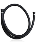 Rock Solid 6.6 Foot Discharge Hose For Electric Drum Pumps, sturdy black rubber tubing for fluid transfer applications.