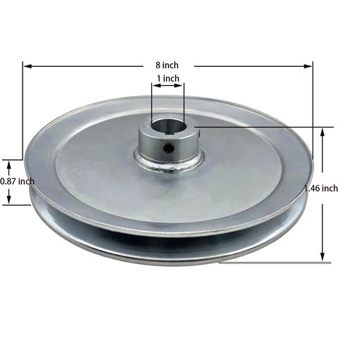 8 Inch Single Groove V Belt Pulley With 1 Inch Bore For A B 5L 4L V Belts Carbon Steel Motor Pulley Zinc Plated 1020 Steel