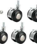 Smooth As Butter Replacement Casters For Boss Office Chairs With 2 Inch Twin Swivel Wheels Heavy Duty Plastic And Metal set of five
