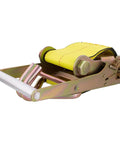 Beefy Heavy Duty Ratchet Tie Down Strap 4 Inch By 30 Foot With Zinc Plated Double J Hooks 5400 Lb Load Limit Durable Cargo Strap