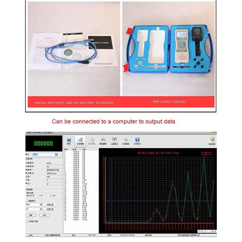 Digital Push And Pull Force Tester With Peak Hold And High Resolution Sensor Dynamometer For Compression And Tension 1000N Capacity Top Notch Accuracy For Material Testing, blue case
