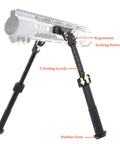 Adjustable Tactical Folding Bipod For M Rail System Three To Nine Inch Height Lightweight Aircraft Aluminum Build Spring Tension Adjustable Quick Install On M Rail Easy Setup For Precise Shots Matte Black Finish