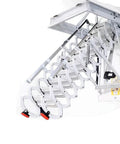 Electric Pull Down Attic Ladder With Built In Handrail Retractable Loft Stairs For Home Ceiling Access showing steps and mechanism.