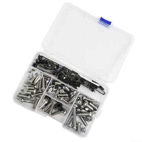Complete Fairing Bolt Kit For ZX6R 636 ZX6RR Sportbike Track Pack 155 Piece Stainless Steel Hardware Set in case