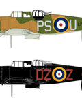 Defiant Mk I 1 72 Scale Plastic Model Kit With Dual Liveries for dope build featuring camouflage and black designs