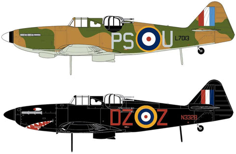 Defiant Mk I 1 72 Scale Plastic Model Kit With Dual Liveries for dope build featuring camouflage and black designs
