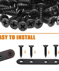86 Pieces Black Flat Metal Bracket Set Mending Plates Stainless Steel Flat Brace Brackets Fixed Connecting Plate For Wood Repair And Furniture Fixing Universal Fit For Multiple Wood Projects With Smooth Finish And Rust Resistant Construction screws installation