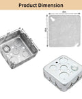 Heavy Duty Galvanized Steel 4X4 Square Junction Boxes With Cover Four Pack Pro Grade Metal Electrical Wiring Enclosures Featuring Multiple Knockouts dimensions shown