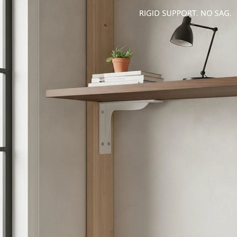 Sturdy Cold Rolled Steel Closet Shelf Bracket With Triangular Support For Floating Desks And Rods 2 Inch Depth 1 Pack Heavy Duty Wall Mount