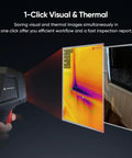 B10 Pro Grade Thermal Imaging Camera With 320 By 240 Super IR Resolution showing dual views, thermal and visual imaging.