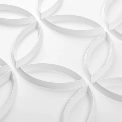 3D Interlocking Circles Wall Panel In Matte White PVC For Interior Walls And Ceilings, waterproof, fire resistant panel detail