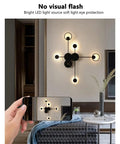 Modern Nordic LED Wall Sconce Light Fixture Sleek Black Iron And Acrylic Frame For Bedroom Living Room Hallway Or Suite, bright LED wall lamp with soft light.