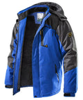 Men's Winter Ski Jacket With Warm Fleece Lining, Waterproof Softshell Coat For Snow And Rain, Hooded Windproof Snow Gear