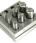 Heavy Duty Disc Cutter With Seven Jewelry Punches From One Quarter Inch To Five Eighths Inch For Clean, Smooth Cuts On Metals