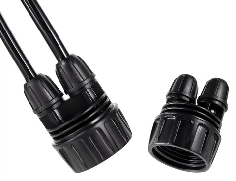 DIY Drip Irrigation Fittings Kit With 128 Pcs 3/4 Inch To 1/4 Inch Hose Adapters, black plastic 2-way tubing visible