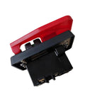 220V 20A Industrial On Off Push Button Switch For Table Saw And Woodworking Machines, Heavy Duty Power Switch With Easy Plug And Play Install, High Precision Mechanism For Reliable Operation And Long Lifespan. Red black HY56 industrial push button switch, angled view