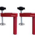 Woodworking Workbench Dog Clamps For 19mm And 20mm Holes, Aluminum Holdfasts, Red Quick-Release with Black Knobs
