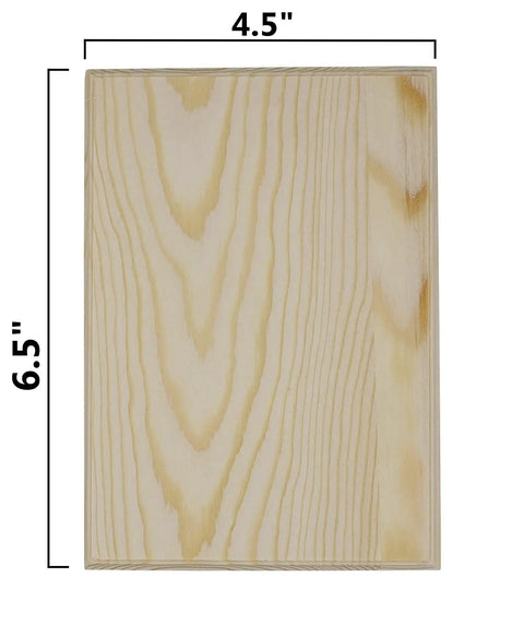 High Grade Unfinished Wood Plaques 6.5 X 4.5 Inch with Smooth Beveled Edges, blank wooden board for DIY projects.