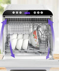 Hassle Free Countertop Dishwasher Plug And Play Installation Free Automatic Mini Washer Dryer Killer Sanitization Spacious Storage showing dishes in dual spin wands.