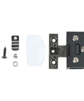 Heavy Duty Frameless Glass Door Hinge And Zinc Alloy Cabinet Clamps For 8 Millimeter Panels Smooth Glide Fit For Wine Racks And Display Cases Matte Black Hardware with screws and accessories.