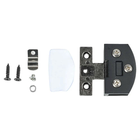 Heavy Duty Frameless Glass Door Hinge And Zinc Alloy Cabinet Clamps For 8 Millimeter Panels Smooth Glide Fit For Wine Racks And Display Cases Matte Black Hardware with screws and accessories.