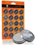 CR2450 3V Lithium Coin Cell Battery 20 Pack Heavy Duty Button Cells on a card, featuring leak-proof sealed design and reliable power.