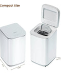 Heavy Duty Super Compact Portable Washer And Spin Dryer 0.8 Cu Ft Mini Washing Machine dimensions shown for dorms apartments RVs.
