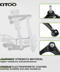 Front Suspension Kit With Wheel Hubs And Bearings Plus Upper And Lower Ball Joints For Chevy Colorado 2004 To 2008 And GMC Canyon 2006 To 2008 2WD RWD Replacement Upgrade For Safer Street And Light Off Road Use, showing coated components.