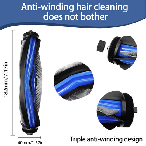 XVXUOU 6-piece blue and black replacement kit for Ecovacs Deebot X8 Pro Omni vacuum side view