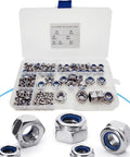 Badass 304 Stainless Steel Hex Lock Nuts Kit 170 Count Nylon Insert Fastener in organized case for various applications.
