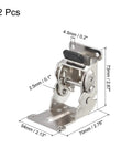 Heavy Duty Table Leg Folding Brackets 2 Pack Adjustable 0 90 180 Degree Self Locking Hinges Built Like A Tank Kick Butt Stability For Workshops And Home Shops Premium Silver Finish with measurements.