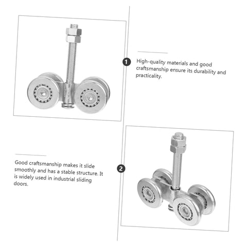 Heavy Duty Sliding Door Track Roller And Gate Wheel for industrial doors, featuring sturdy steel dual wheel design in side view.
