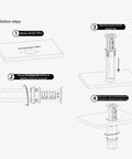 Installation steps for Solid Build Automatic Pop Up Power Strip With Quick Wireless Charging Pad Waterproof Hidden Under Desk Surge Protector.