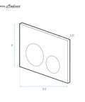 Illustration of Actuator Flush Plate With No Fuss Dual Flush Circle Buttons Glossy White Finish Modern Wall Mount Replacement