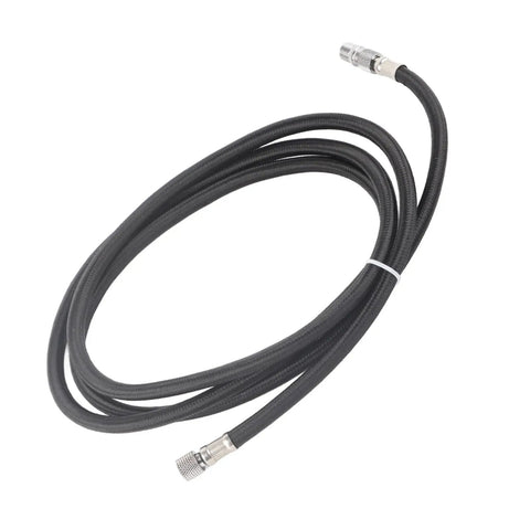 Universal One Eighth Inch Airbrush Hose 1.8 Meter Nylon Air Compressor Extension Cord For Spray Painting And Arts with black fittings.