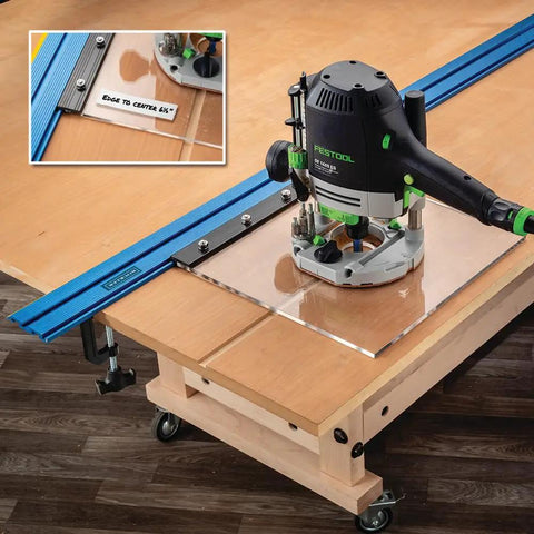 Low Profile Straight Edge Guide Rail Kit Extension Setup For Circular Saw Router And Jigsaw That Snaps Right On And Keeps Your Cuts Dead On Across Plywood And Solid Stock Wood with router on table