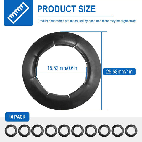 Heavy Duty Push Nuts For Dolly Wheel Lock Washers Fits Five Eighths Inch Dolly Axle Rods Spring Steel Push On Nuts With Oiled Phosphate Finish 10 Pack