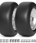 Flat Free 11x4.00-5 Lawn Mower Tire And Wheel Set For Zero Turn Mowers, Solid Polyurethane Front Tires, 350 lb load, Gray, 2 Pack